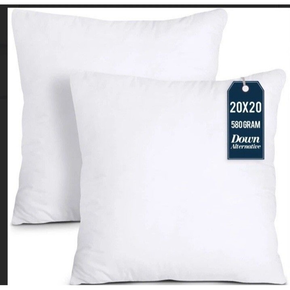 Utopia Bedding Throw Pillows Insert (Pack of 2, White) - 20 X 20 Inches Bed and